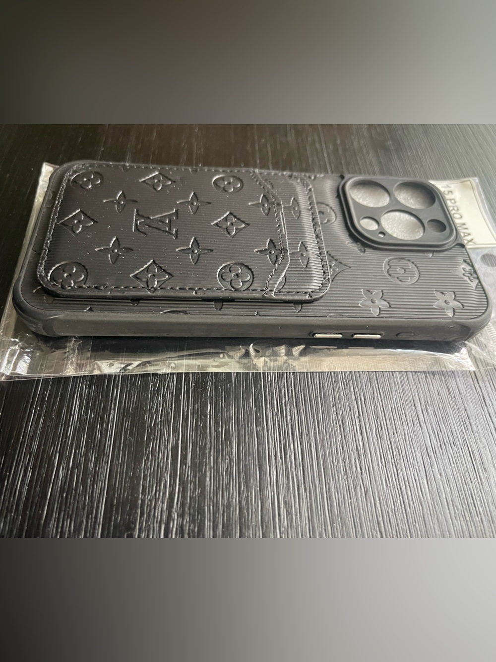 iPhone 15 Pro Max ALL BLACK phone Case. 2 card holder! - Picture 4 of 6